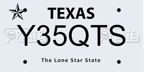 Y35QTS Texas License Plate
