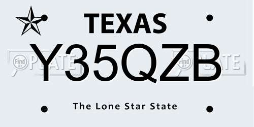 Y35QZB Texas License Plate