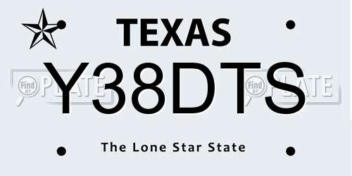 Y38DTS Texas License Plate