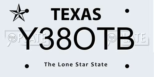 Y38OTB Texas License Plate