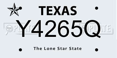 Y4265Q Texas License Plate