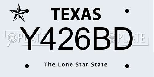 Y426BD Texas License Plate