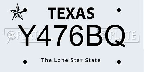 Y476BQ Texas License Plate