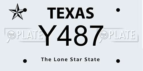 Y487 Texas License Plate