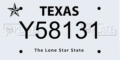 Y58131 Texas License Plate