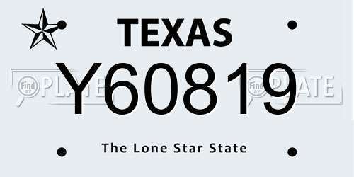 Y60819 Texas License Plate