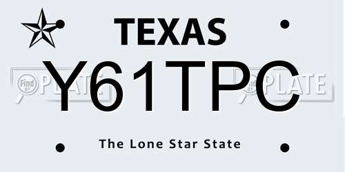Y61TPC Texas License Plate