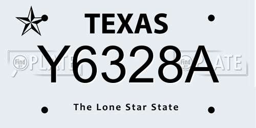 Y6328A Texas License Plate