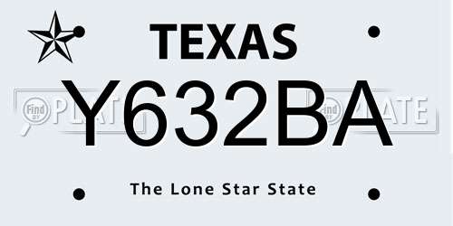Y632BA Texas License Plate