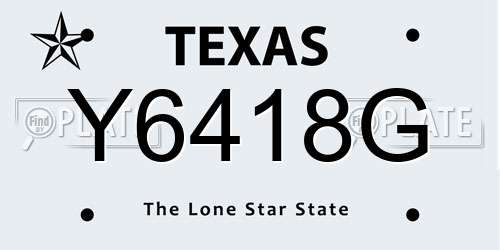Y6418G Texas License Plate