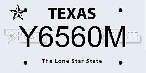 Y6560M Texas License Plate