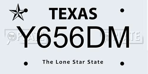 Y656DM Texas License Plate
