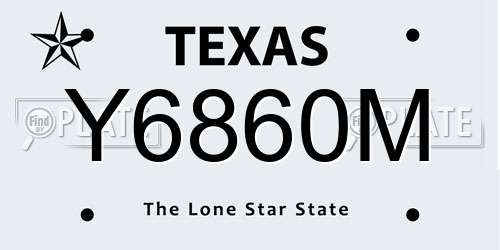 Y6860M Texas License Plate