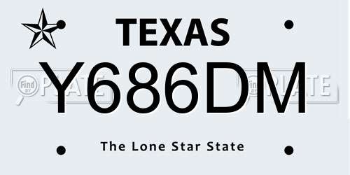 Y686DM Texas License Plate