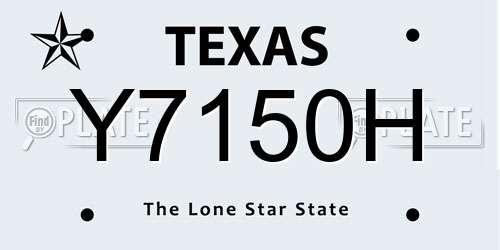 Y7150H Texas License Plate