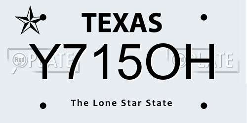 Y715OH Texas License Plate