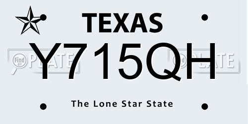 Y715QH Texas License Plate