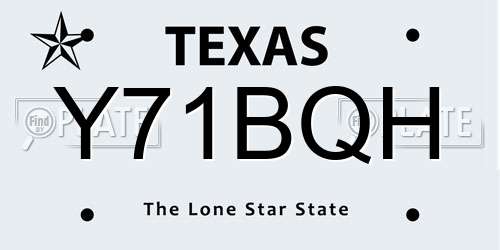 Y71BQH Texas License Plate