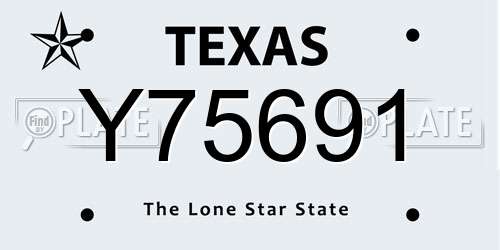 Y75691 Texas License Plate