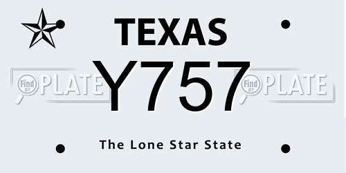 Y757 Texas License Plate