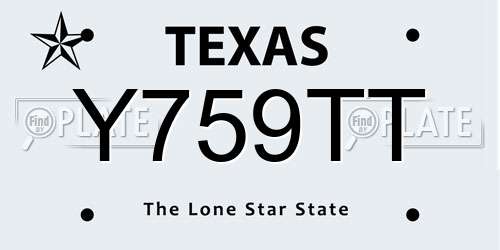 Y759TT Texas License Plate