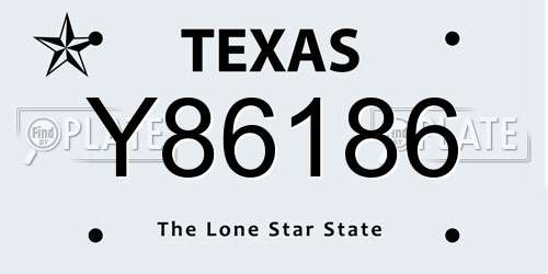 Y86186 Texas License Plate