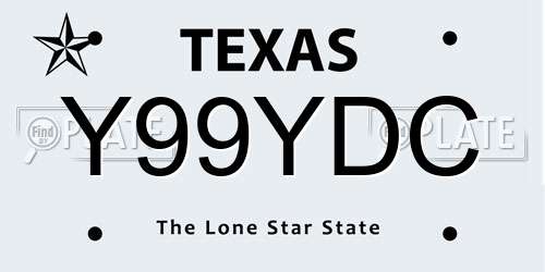Y99YDC Texas License Plate