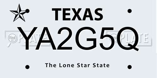 YA2G5Q Texas License Plate