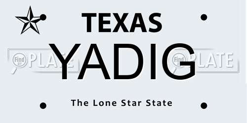 YADIG Texas License Plate
