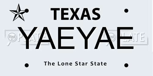 YAEYAE Texas License Plate