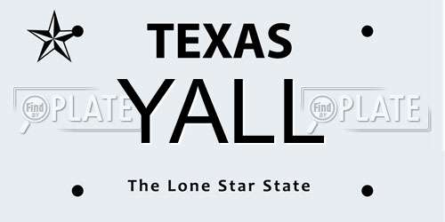 YALL Texas License Plate