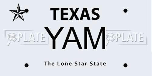 YAM Texas License Plate