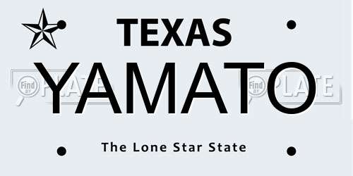 YAMATO Texas License Plate