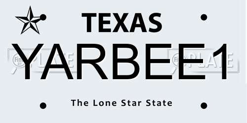 YARBEE1 Texas License Plate