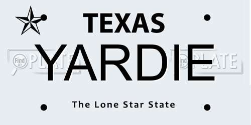 YARDIE Texas License Plate