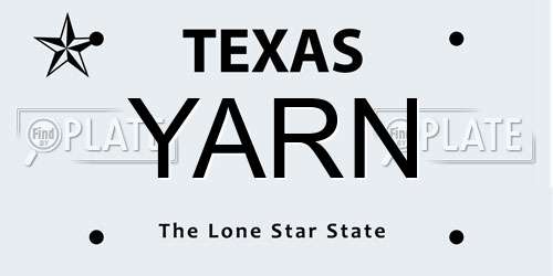 YARN Texas License Plate