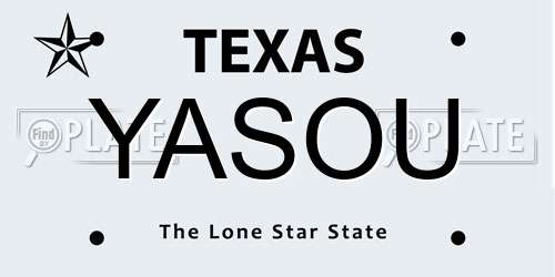 YASOU Texas License Plate