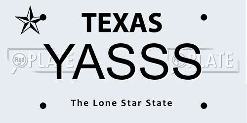 YASSS Texas License Plate