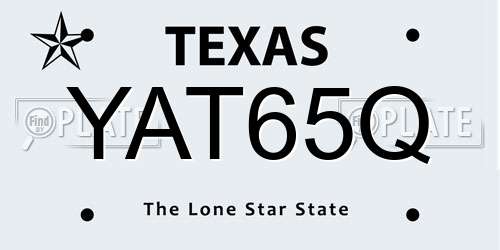 YAT65Q Texas License Plate