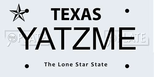 YATZME Texas License Plate