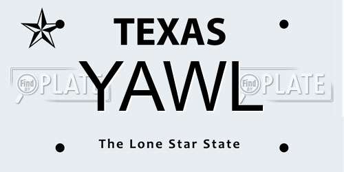 YAWL Texas License Plate