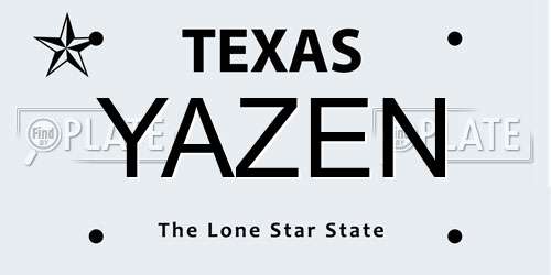 YAZEN Texas License Plate