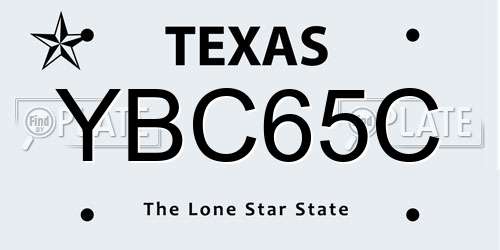 YBC65C Texas License Plate
