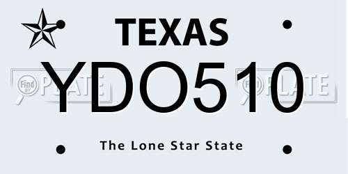 YDO510 Texas License Plate