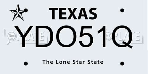 YDO51Q Texas License Plate
