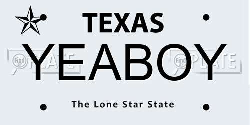 YEABOY Texas License Plate