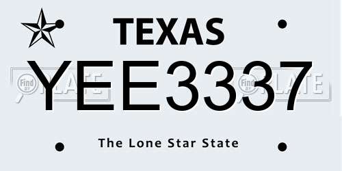 YEE3337 Texas License Plate