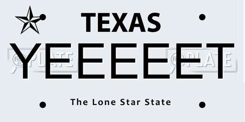 YEEEEET Texas License Plate