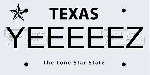 YEEEEEZ Texas License Plate
