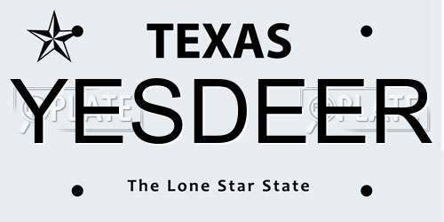 YESDEER Texas License Plate